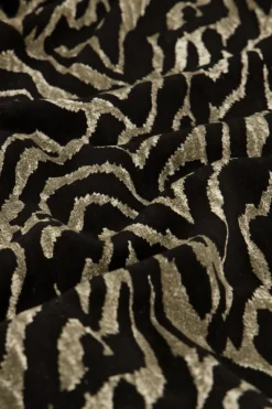 My Jewellery Robe Portefeuille Noire Imprimé Zébré Sale
