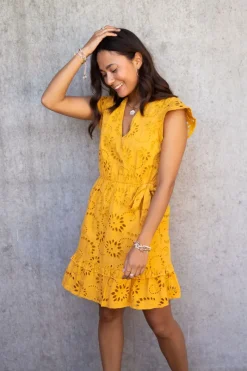 My Jewellery Robe Portefeuille Ocre En Broderie Discount