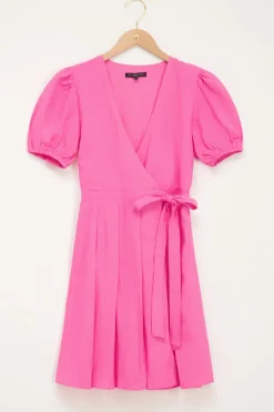 My Jewellery Robe Portefeuille Avec Manches Bouffantes Rose Fashion
