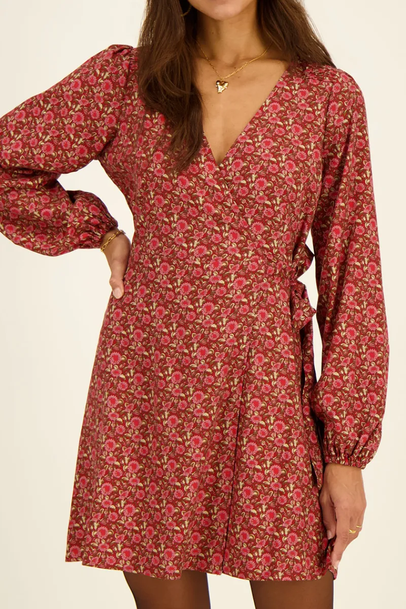 My Jewellery Robe Portefeuille Rouge à Imprimé Floral Online