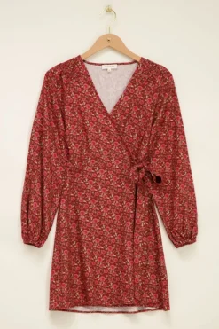 My Jewellery Robe Portefeuille Rouge à Imprimé Floral Online