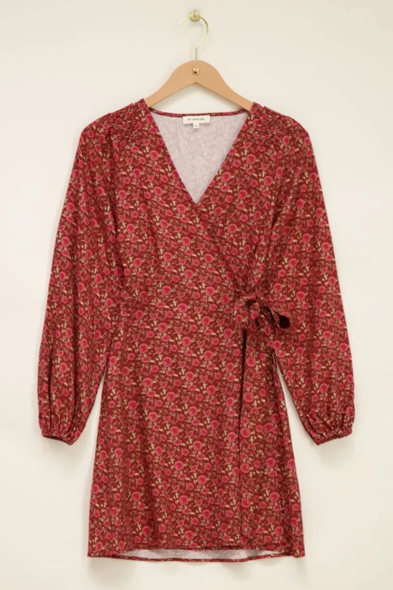 My Jewellery Robe Portefeuille Rouge à Imprimé Floral Online