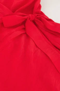 My Jewellery Robe Portefeuille Rouge à Manches Courtes Bouffantes Online