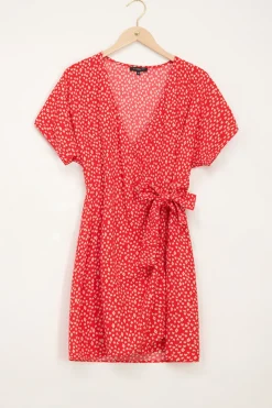 My Jewellery Robe Portefeuille Rouge Avec Imprimé Fantaisie Discount