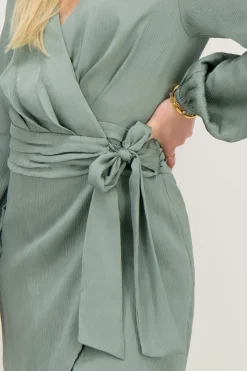 My Jewellery Robe Portefeuille e Avec Ceinture Vert Online