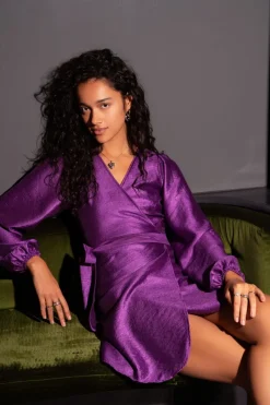 My Jewellery Robe Portefeuille Métallique Violet Hot