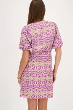 My Jewellery Robe Portefeuille Violette Avec Imprimé Aztèque Violet/Vert Discount