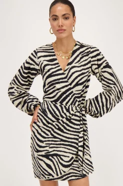 My Jewellery Robe Portefeuille Zébrée Noir Et Beige Clearance