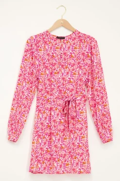 My Jewellery Robe Rose à Motif Floral Et Manches Ballon Discount