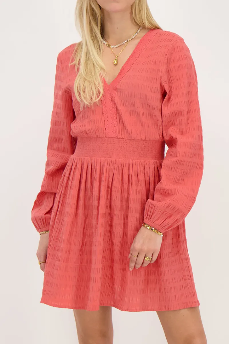 My Jewellery Robe Rose Corail Avec Col En V Rose/Corail Outlet