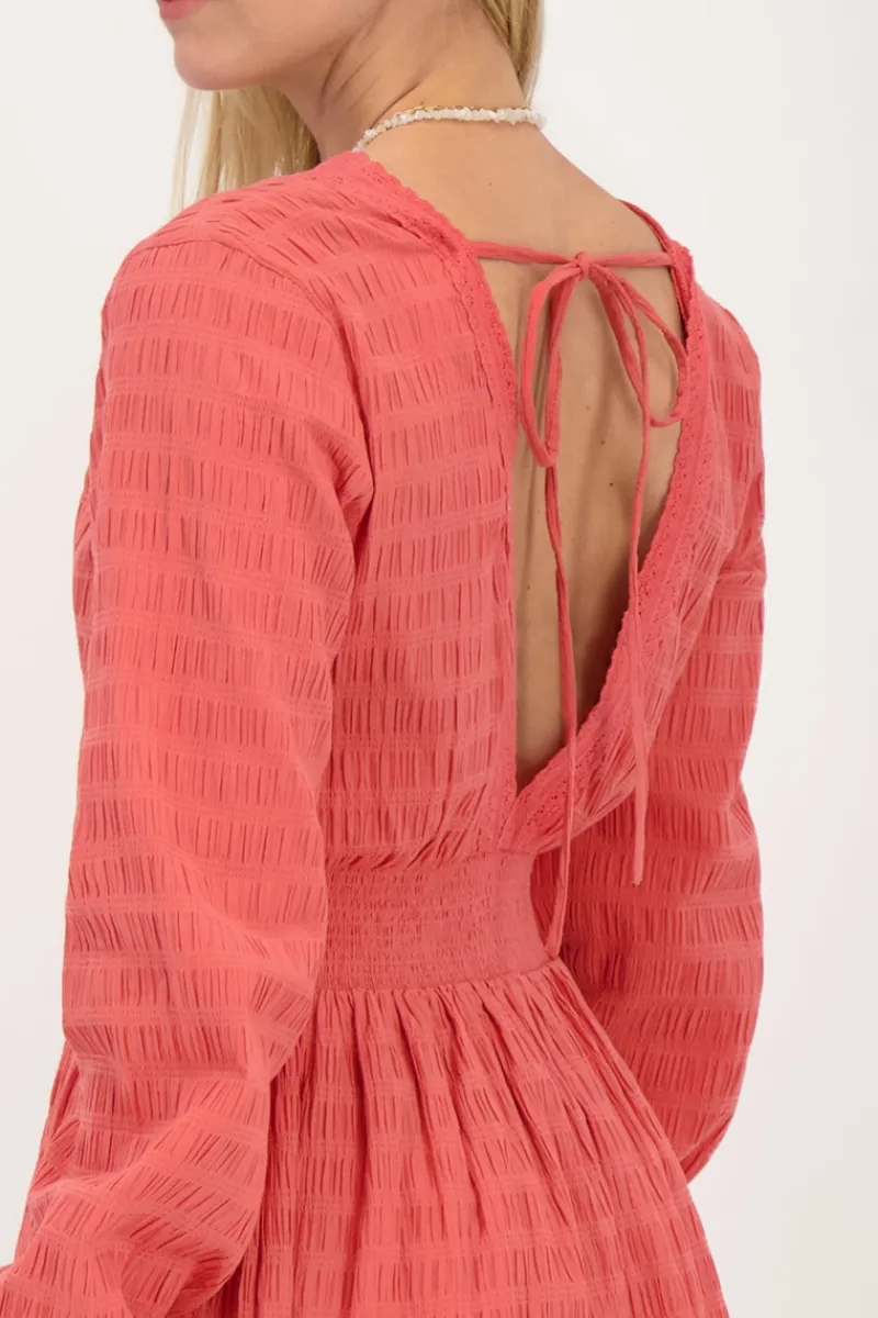 My Jewellery Robe Rose Corail Avec Col En V Rose/Corail Outlet
