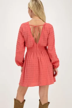 My Jewellery Robe Rose Corail Avec Col En V Rose/Corail Outlet