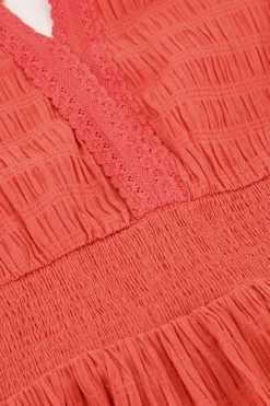 My Jewellery Robe Rose Corail Avec Col En V Rose/Corail Outlet
