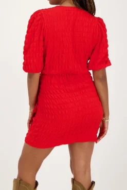 My Jewellery Robe Avec Chevauchement Et Structure Rouge Best