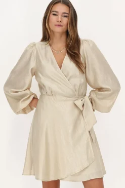 My Jewellery Robe Taupe Avec Aspect Satiné Sale