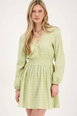 My Jewellery Robe Verte Avec Col En V Vert olive/Vert Outlet