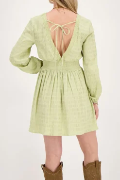 My Jewellery Robe Verte Avec Col En V Vert olive/Vert Outlet