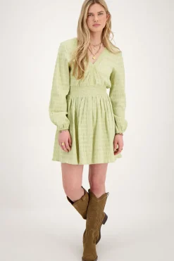 My Jewellery Robe Verte Avec Col En V Vert olive/Vert Outlet