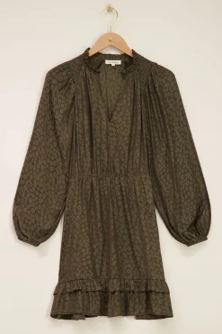 My Jewellery Robe Verte En Jacquard à Manches Longues New
