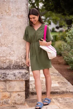 My Jewellery Robe Verte Foncée En Mousseline Vert foncé Sale