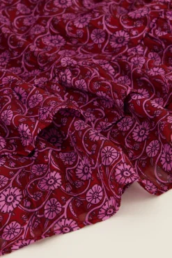 My Jewellery Robe Violette à Imprimé Floral Et Lurex Fashion