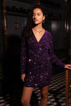 My Jewellery Robe te à Paillettes Violet Sale