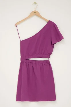 My Jewellery Robe Violette à Une épaule Avec Découpe Online