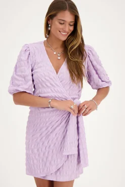 My Jewellery Robe te Avec Superposition Et Structure Violet Outlet