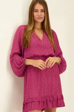 My Jewellery Robe Violette En Jacquard à Manches Longues Best