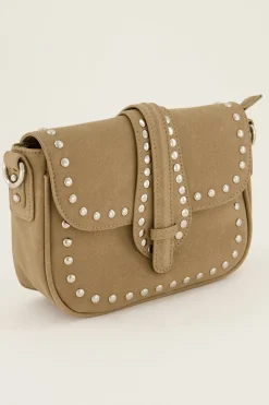 My Jewellery Sac à Bandoulière Beige Avec Clous Argentés Fashion
