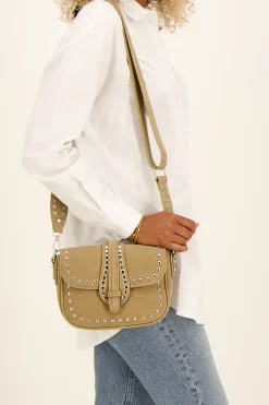 My Jewellery Sac à Bandoulière Beige Avec Clous Argentés Fashion