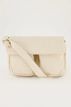 My Jewellery Sac à Bandoulière Beige Texturé Avec Deux Poches Discount
