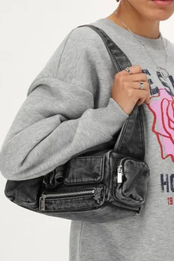 My Jewellery Sac à Bandoulière En Denim Gris Avec Compartiments Et Fermetures éclair Gris/Gris foncé Best