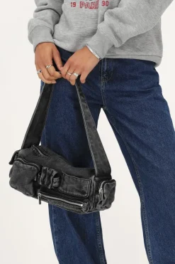 My Jewellery Sac à Bandoulière En Denim Gris Avec Compartiments Et Fermetures éclair Gris/Gris foncé Best