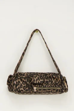 My Jewellery Sac à Bandoulière Imprimé Léopard Avec Compartiments Et Fermetures éclair Marron/Beige Clearance