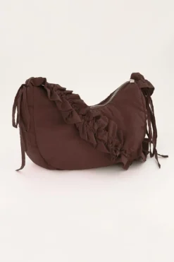 My Jewellery Sac à Bandoulière à Volants Marron Discount