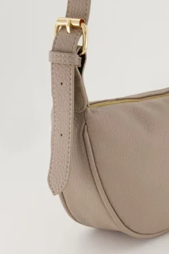 My Jewellery Sac à Bandoulière Avec Fermeture éclair Dorée Taupe Clearance