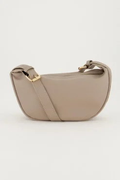My Jewellery Sac à Bandoulière Avec Fermeture éclair Dorée Taupe Clearance