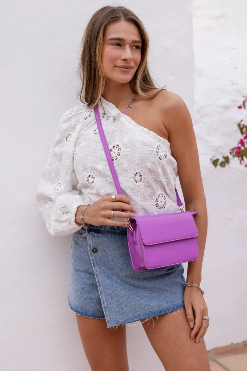 My Jewellery Sac à Bandoulière En Simili Cuir Violet Fashion
