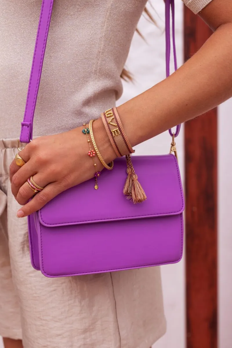 My Jewellery Sac à Bandoulière En Simili Cuir Violet Fashion