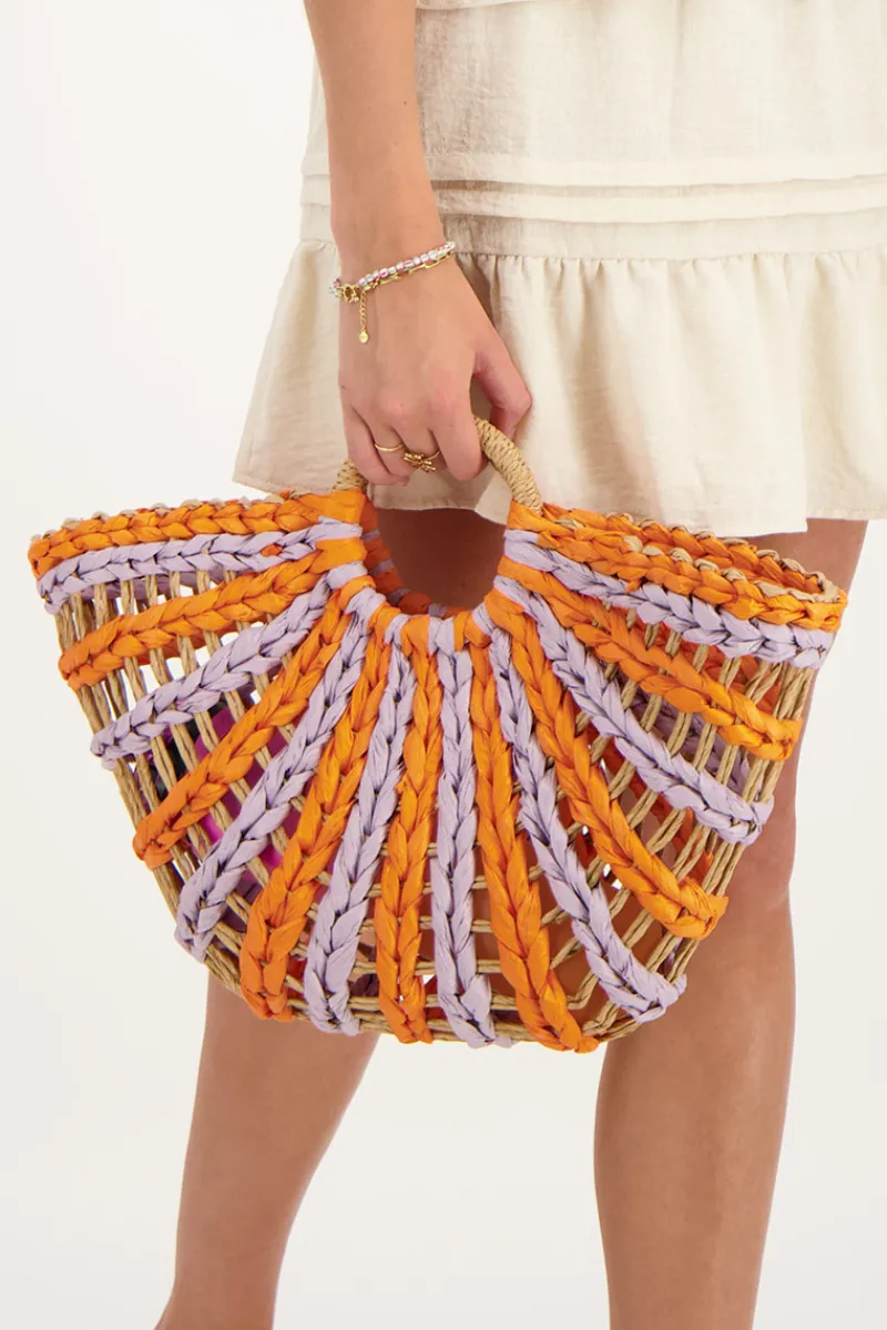 My Jewellery Sac à Main Tressé Orange Et Rose Rose/Orange Clearance