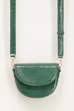 My Jewellery Sac Bandoulière Demi-lune Vert Effet Croco Best