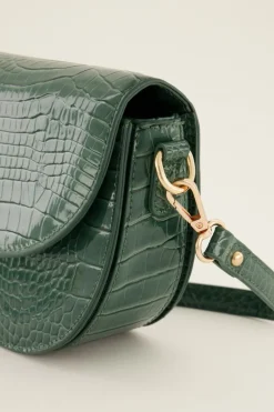 My Jewellery Sac Bandoulière Demi-lune Vert Effet Croco Best