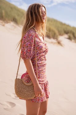 My Jewellery Sac Bandoulière En Paille à Anse Rose New