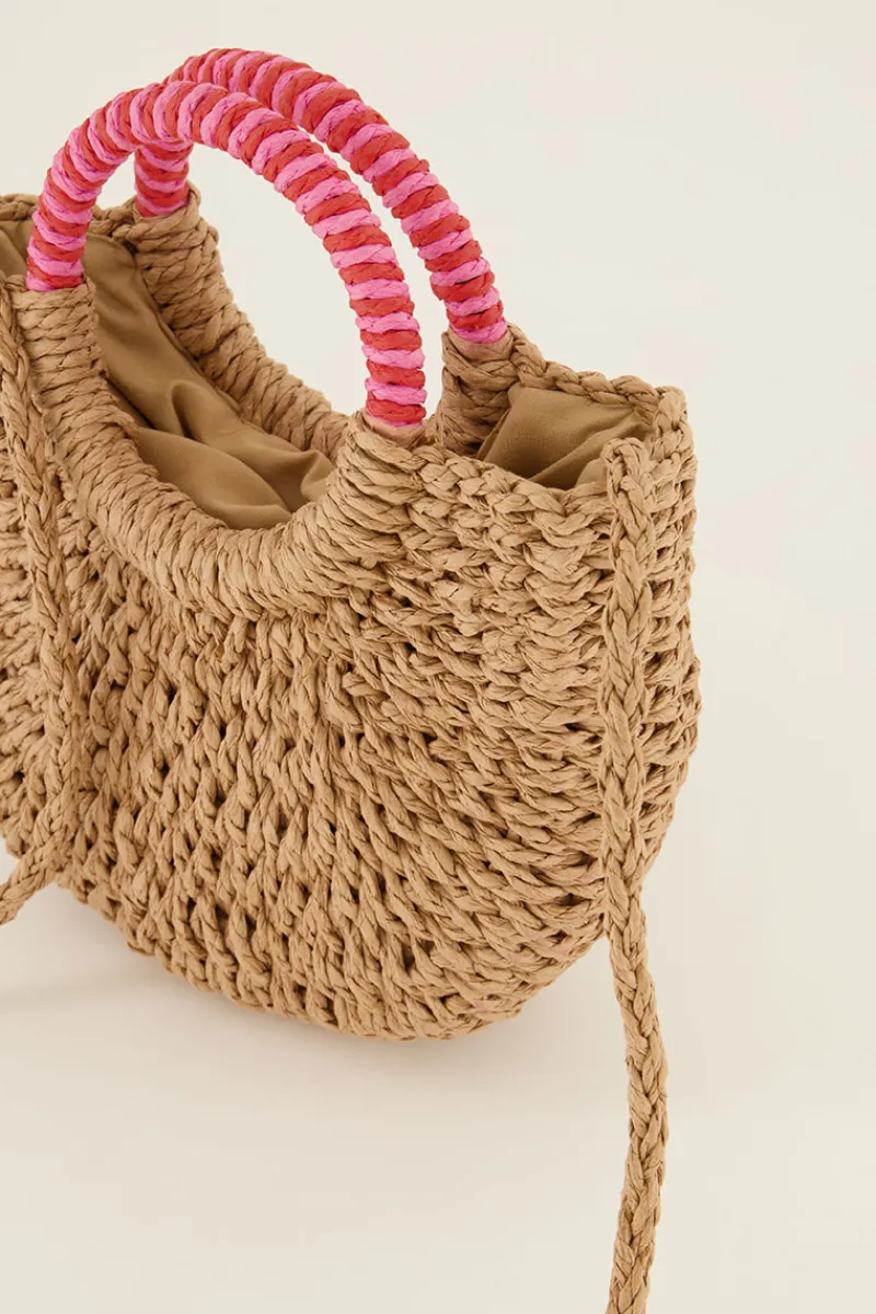 My Jewellery Sac Bandoulière En Paille à Anse Rose New