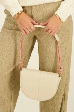 My Jewellery Sac Demi-lune à Bandoulière Corde Beige Clearance