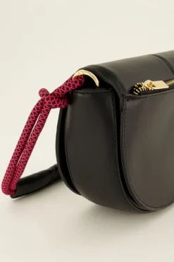 My Jewellery Sac Demi-lune à Bandoulière Corde Noir Clearance