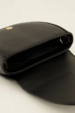 My Jewellery Sac Demi-lune à Bandoulière Corde Noir Clearance
