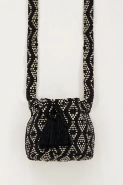 My Jewellery Sac Rond Et Blanc à Bandoulière Avec Imprimé Aztèque Noir Sale