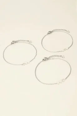 My Jewellery Set De 3 Bracelets à 3 Coeurs Sale